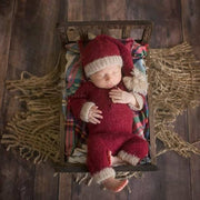 newborn clothing Christmas mohair hat  jumpsuit suit